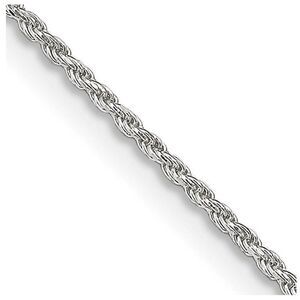 1.1mm Sterling Silver Solid Diamond Cut Rope Chain Necklace, 22 Inch